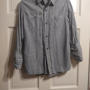 Bluish/Gray Herringbone button down GAP KIDS shirt-XL